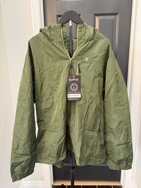 Olive Green Windbreaker Jacket - Lightweight Hooded Men's Coat